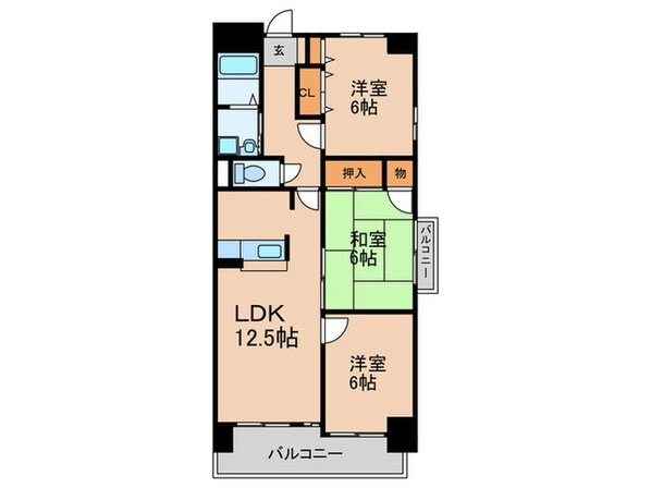 サバーブ比恵の物件間取画像